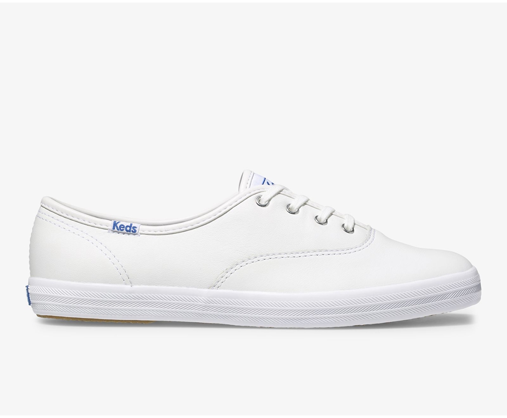 Zapatillas Keds Mujer Blancas - Champion Originals Cuero - 085-TDXCGA